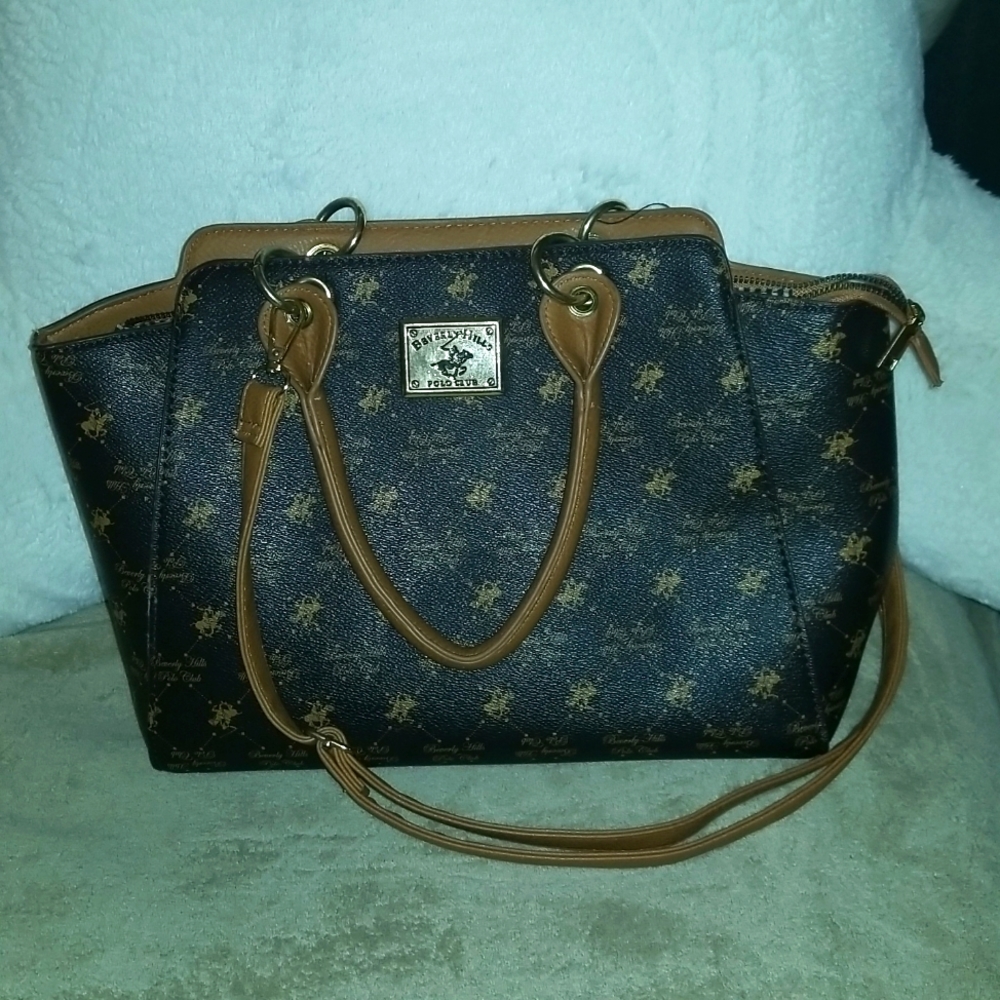 Beverly Hills Polo Club Dark Brown Large Zipper Purse
